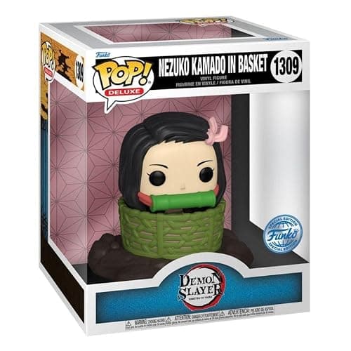 Funko Brand Nezuko in Basket Figurine, Hot Topic Exclusive - Model 1309, Red Color thumbnail 2