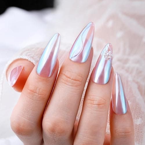 Pretty Diva Moonlight Chrome Nail Powder, Unicorn Mermaid Chrome Powder for Nails, Aurora Nail Powder Iridescent Nail Chrome Powder, Nail Art Glitter Decoration for Home DIY Salon Manicure Pigment thumbnail 5