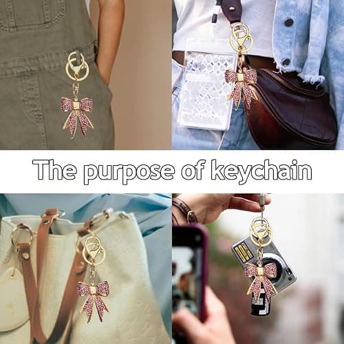 Bling Bow Keychain for Purse Handbag Charms for Backpack Bag Coquette Keychain for Women Girls Glitter Accessories Y2k Charm thumbnail 3