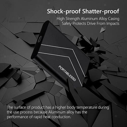 Piocspw Disque Dur Externe 2To, 2.5 Pouces, Portable étanche et Anti-Choc pour PC, Mac, TV, MacBook, Ordinateur Portable, Bureau, Windows,Noir thumbnail 4