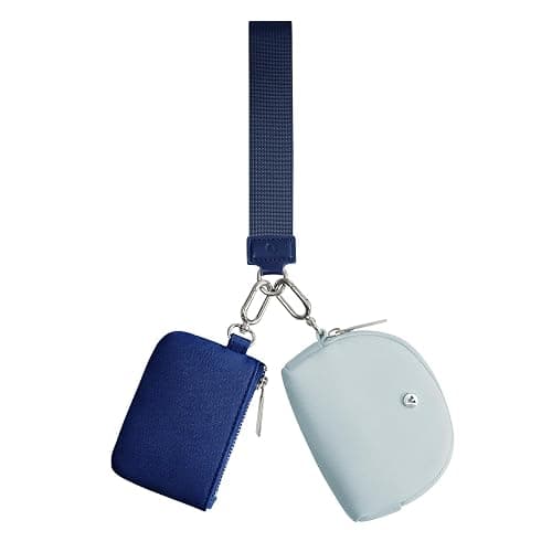 KeyChain Wallet Wristlet Wallets For Women Mini Zip Dual Pouch Wristlet - Image 1