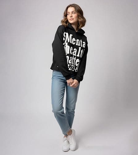 Sopula Studio Graphic Hoodies, Y2K Oversized Hoodie Mental Health Matters Men Cropped Sweatshirt Unisex thumbnail 4