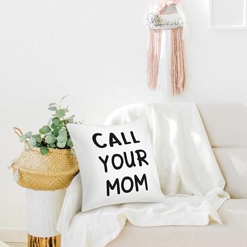 HONLUNG Funny Call Your Mom Be Safe Have Fun Don't Do Stupid Love Mom 18''x18''Reversible Throw Pillow Cases for Home Cushion Cover,Sofa Couch Bed Decor,Gifts for Son Daughter Graduation thumbnail 4