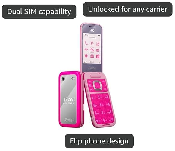 HMD Barbie Phone | Flip | Unlocked | International Version | Pink thumbnail 6
