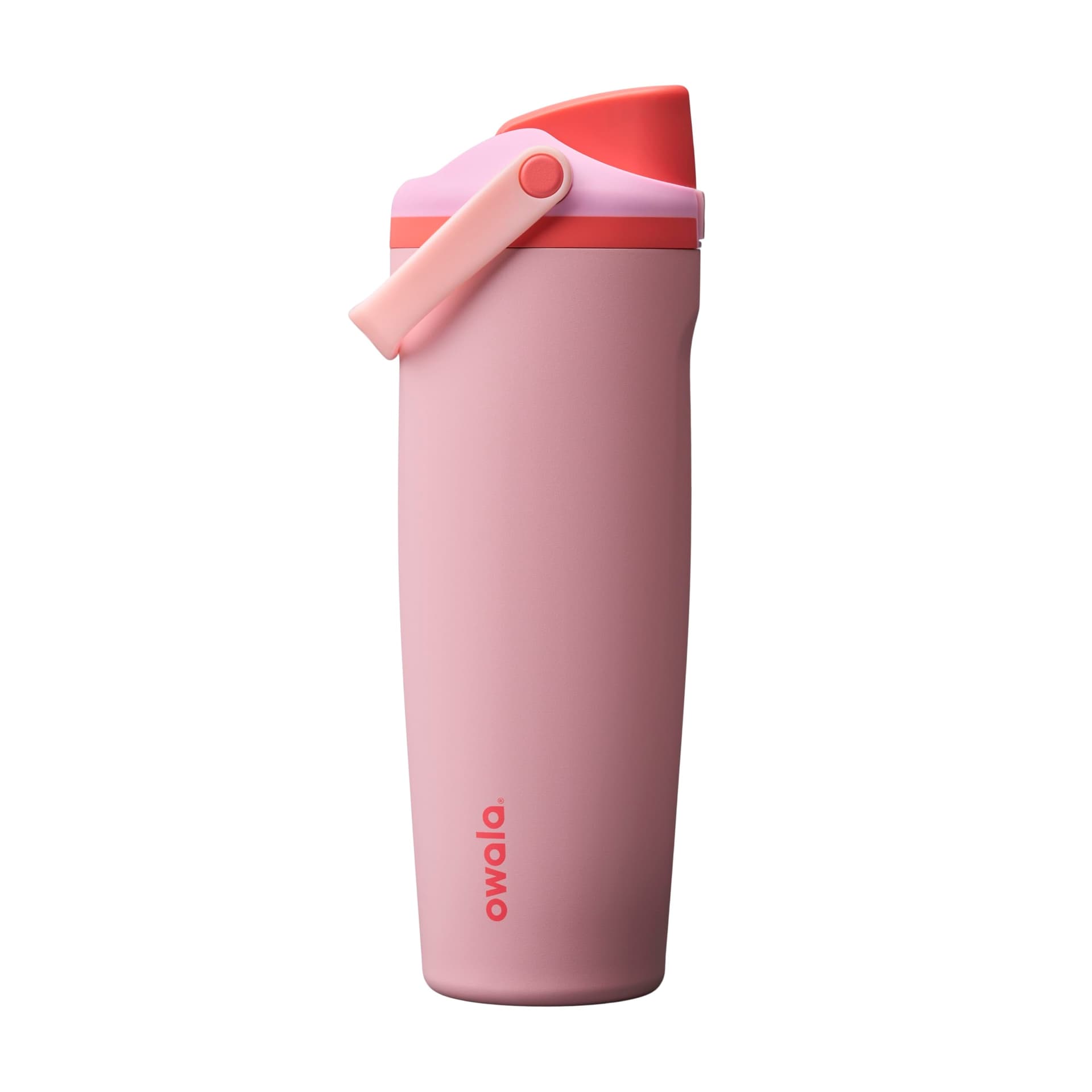 Owala FreeSip Sway Botella de agua aislada de acero inoxidable con boquilla bidireccional, popote integrado y asa tipo cubo, 30 oz, libre de BPA, a prueba de fugas, Pastel De Ángel Rosa - Image 1