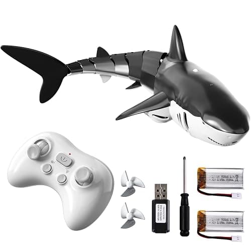 Bennol 2.4Ghz Remote Control Shark Toys for Boys Kids, 1:18 Scale High Simulation Shark for Pool, Electric RC Shark Fish Toys with Light & Spray Water Function for 4 5 6 7 8 9 Year olds Kid Boys Girls thumbnail 7