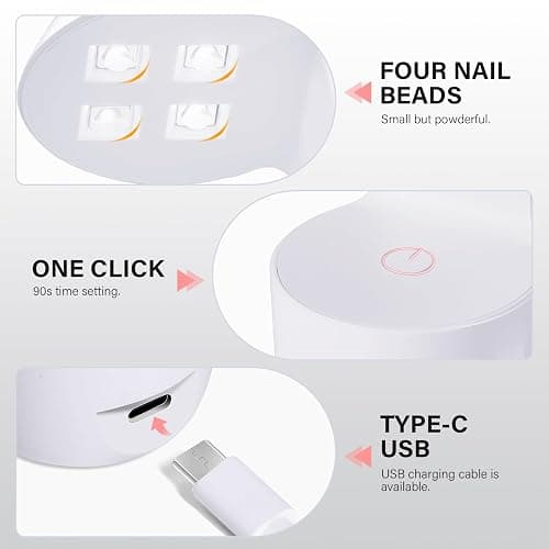 AILLSA Mini UV Light for Gel Nails, Flash Cure Lamp | Handheld Single Finger UV LED Nail Lamp, Portable Fast Dry Nail Dryer for DIY Home Nail Salon thumbnail 3