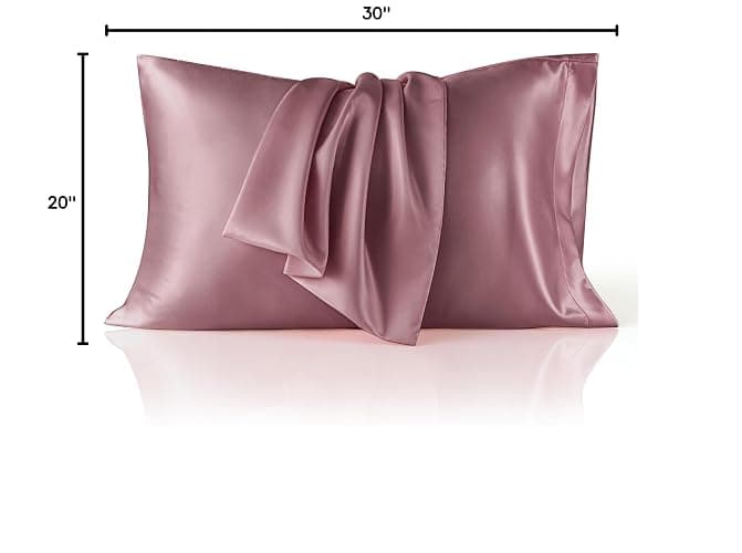 Bedsure Satin Pillowcase for Hair and Skin Queen - Silky Pillowcase 2 Pack with Envelope Closure, Similar to Silk Pillow Cases, Gifts for Women Men, Nostalgia Rose, 20x30 Inches, 2pcs thumbnail 3