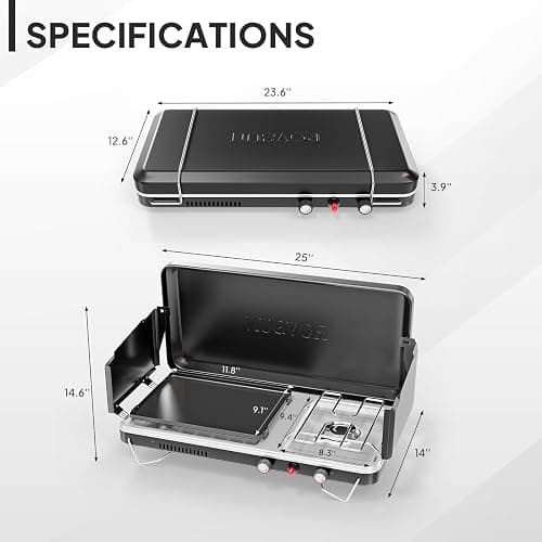 ROVSUN 2-in-1 Portable Camping Stove with Grill thumbnail 6