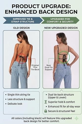 Backless Crop Top for Women Y2K Open Back Cami Top Spaghetti Strap Tie Back Sleeveless Cotton Summer Going Out Tank Top thumbnail 3