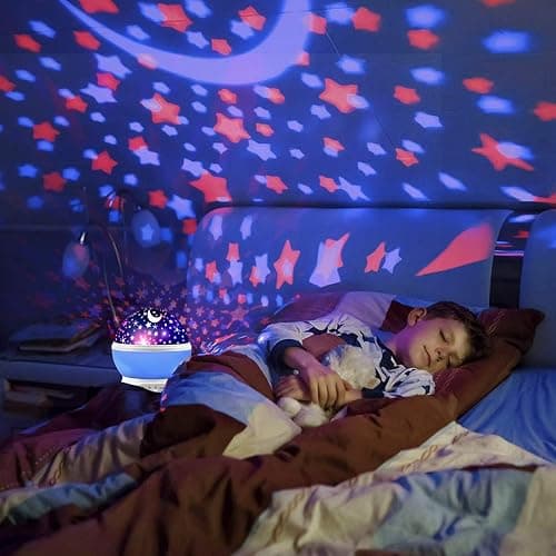 Star Projector Night Light for Kids, Kid Night Light Projector with Glow in The Dark Stars, Nightlight for Kids Room Decor, Gifts for 3 4 5 6 Year Old Boys Birthday Toys Blue thumbnail 2