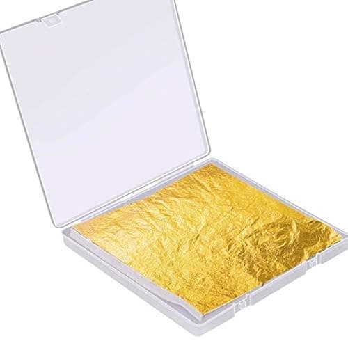 Gold Leaf Sheet for Resin, Paxcoo 300 Sheets Gold Flakes for Resin Nail Foil for Resin Jewelry Making Slime, Nail Arts, Gilding Crafting, Paint, Decoration, 5.5 by 5.5 Inches - Gold - Image 1