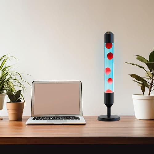 Kyzfy 24.4-Inch Relaxing Liquid Motion Lamps,Magma Lamps, Home Decor Living Room Office Bedroom Lamp ((Red Wax Blue Water/Black)) thumbnail 7