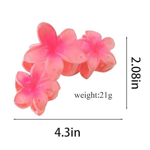 WUBAYI 6 Pcs Flower Hair Clip, Nonslip Flower Claw Clips Strong Hold Hawaiian Claw Clip for Medium Thick Hair Hair Claw Clips for Women and Girls thumbnail 2