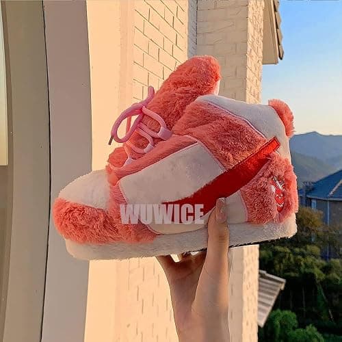 LAPRBY Sneaker Slippers Non Slip Sole Indoor House Plush Slippers Unisex Indoor Floor Cotton Shoes - 4-12 - Pink thumbnail 8