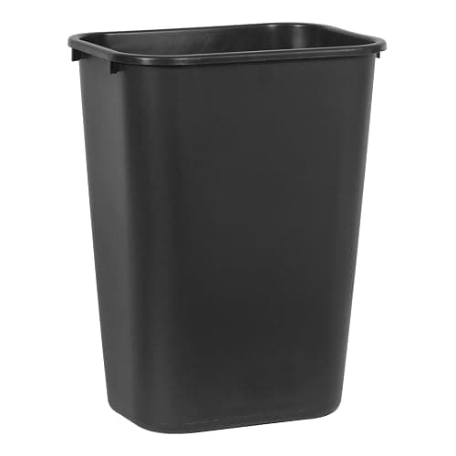 Rubbermaid Commercial Wastebasket Trash Container, 41QT/10.25 GAL, Plastic, Black, Stackable Trash Can for Bedroom/Bathroom/Office, Fits Under Desk/Sink/Cabinet - 10.25 Gallons - Black - 1 thumbnail 3