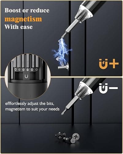 LCORE 67 in 1 Cordless Electric Precision Screwdriver Set, 62 Industrial S2 Steel Bits, 4 Adjustable Torque (0.05-0.35 NM), Magnetic Case, LED Lights for Electronics Phone Laptop Camera thumbnail 8
