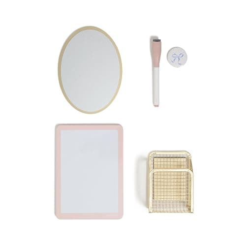 U Brands Magnetic Locker Accessories and Decorating Kit, 5 Piece Set, Locker Organizer, Back to School Essentials, Pink Charming Coquette, Whiteboard, Mirror, and more thumbnail 6