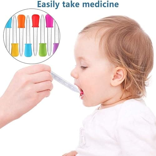 Shuiniba 5ml Liquid Droppers Medicine Silicone and Plastic Pipettes Eye Dropper with Bulb Tip for Kids Candy Molds (8 Pack） thumbnail 5