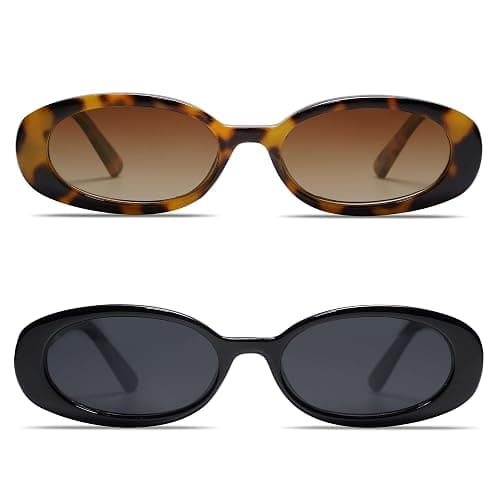VANLINKER Polarized Retro Oval Sunglasses for Women and Men Small 90s Style VL9580 thumbnail 2