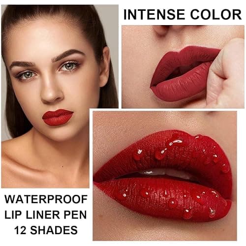 12 Colors Lip Liner Set, Matte Finish Series Lip Liners Pen Kit for Women, Long Lasting Waterproof Smooth High Pigmented Lip Pencil for Daily Makeup (Set B) thumbnail 6
