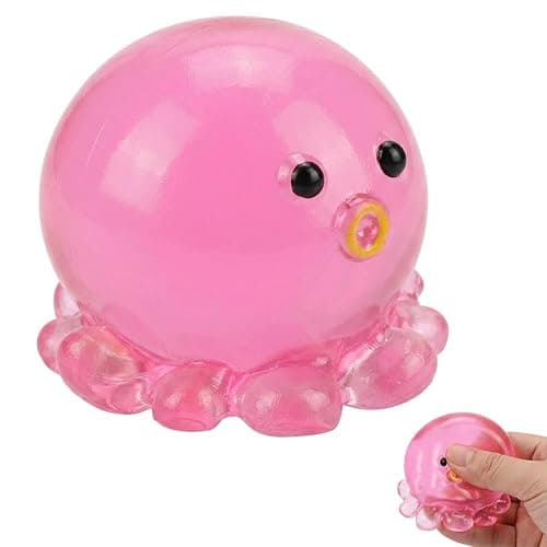 GWZTIO Octopus Squishies, Octopus Stress Ball, Fidget Tool for Study Concentration and Office Stress Relief, Octopu Sensory Tool for Anxiety Management and Travel Entertainment (Rose Red) - Image 1
