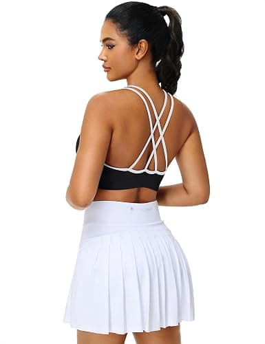 VEQKING Women's Cross Back Sports Bra Padded Strappy Medium Support Yoga Bra for Workout Fitness 3 Pack thumbnail 2