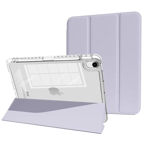 MYGROO for iPad Air 11 inch M3/2(2025/2024), iPad Air 5th Generation case 2022 with Pencil Holder, 2020 Air 4th Gen case, Slim Smart Cover with Clear Shell for iPad Air 6 Case,Lilac Purple - Image 1
