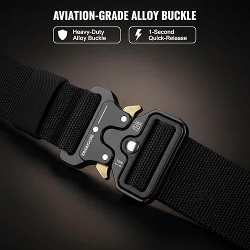 KingMoore 3 Pack Tactical Belt for EDC Battle Military Utility Combat Gear with Heavy-Duty Quick-Release Metal Buckle thumbnail 2
