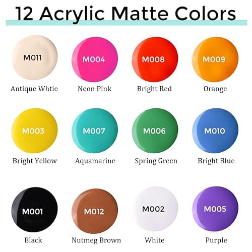 MUBYOK 1oz Matte Acrylic Paint Set with Precision Applicator Cap for Car Freshie Painting, Drawing and DIY Arts & Crafts Supplies for Adults(Pack of 12) thumbnail 5