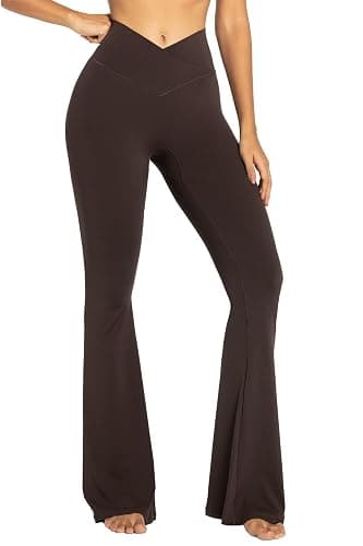 Sunzel Womens Flare Leggings No Front Seam Flare Yoga Pants with Tummy Control Crossover High Waist - 28" / 30" / 32" / 34" thumbnail 5