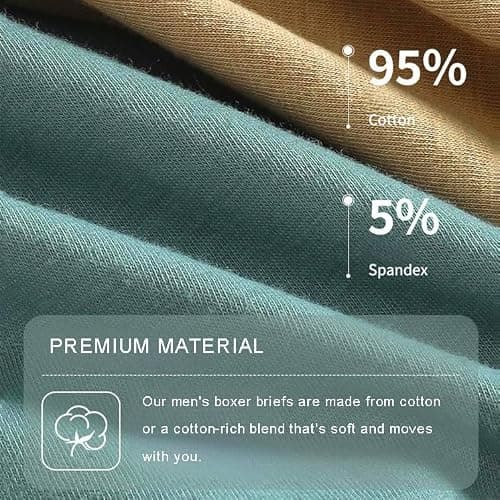 ROSTITCH Men's Boxer Briefs, Soft and Breathable Upgrade cotton men‘s underwear with Fly, Super elasticity mens underwear thumbnail 5