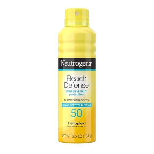 Neutrogena Beach Defense Sunscreen Spray SPF 50, Hawaii Reef Act 104 Compliant, Octinoxate & Oxybenzone Free, Broad Spectrum, Fast Absorbing & Lightweight, Face and Body Sunscreen, 6.5 Oz - Image 1