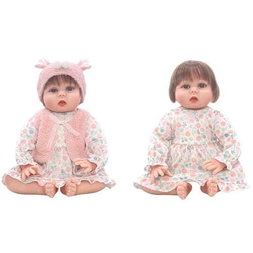 Doll Clothes for 18-20 Inches 43-50cm Baby Dolls, 2 packs Dress Outfits with Hat (Not Include Doll) thumbnail 2