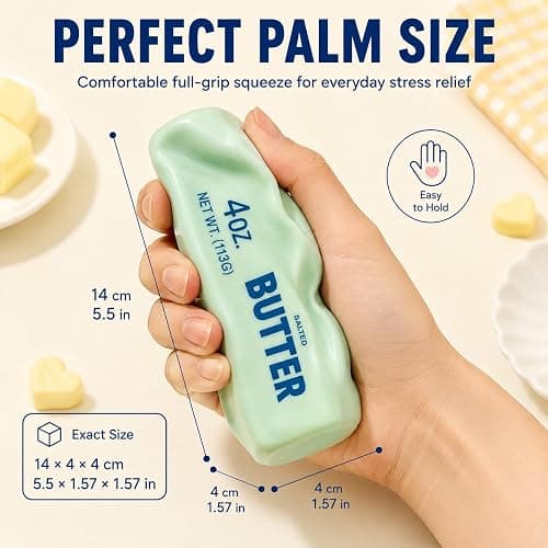 Crunchy Butter Squishy (Blue Crunchy Butter) | Filled Crunchy Squishy Stress Durable Slow Rebound Portable Sensory Play thumbnail 2