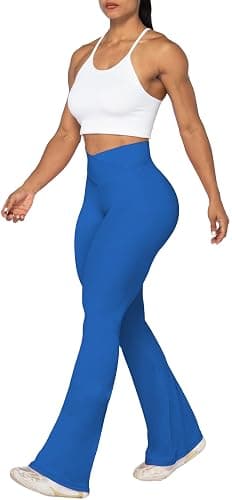 Sunzel Flare Leggings, Crossover Yoga Pants with Tummy Control, High-Waisted and Wide Leg thumbnail 4