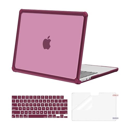 MOSISO Compatible with MacBook Air 13 inch Case 2025 2024 2023 2022 M4 A3240 M3 A3113 M2 A2681,Anti-Cracking Heavy Duty TPU Bumper Hard Case&Keyboard Skin&ScreenFilm for MacBook Air 13.6, Wine Red - Image 1