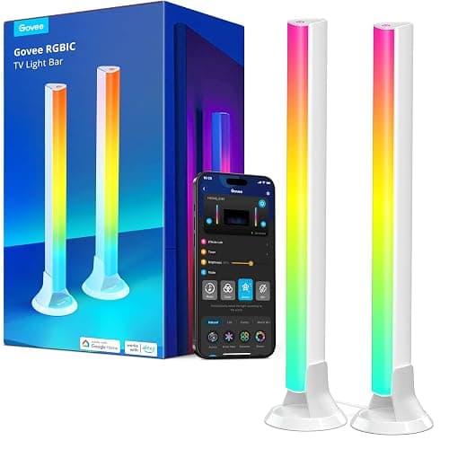 Govee RGBIC Light Bars, 15 Inches WiFi TV Backlight Suitable for 45-70 inch TVs, Smart Light Bars with Multiple Placement Options, Work with Alexa and Google Assistant, White - Image 1
