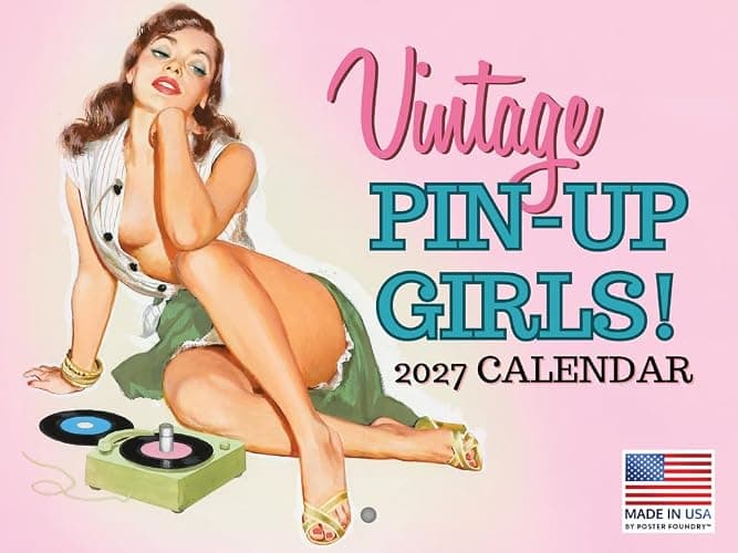 Vintage Pin Up Calendar 2027 Monthly Wall | American Made In The USA - Image 1