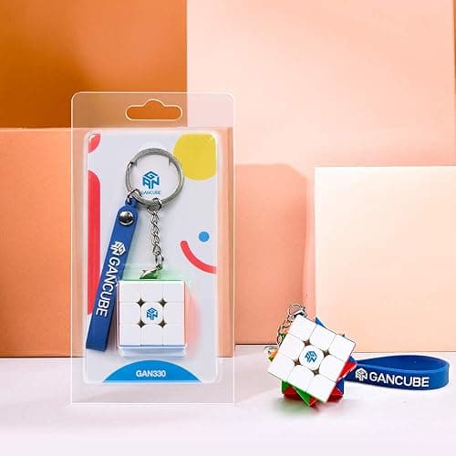 GAN 330 Keychain Cube, 3x3 Mini Key Ring, 3by3 Small Sitckerless Speed Cube, Standard Version, 1.2 Inch thumbnail 2