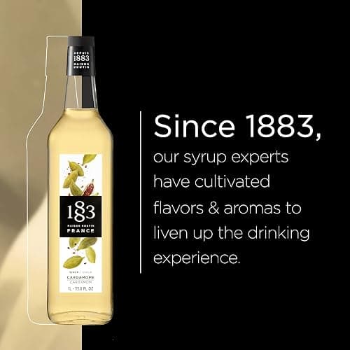 1883 Cardamom Syrup for Drinks, Made in France, 1 Liter Glass Bottle thumbnail 6