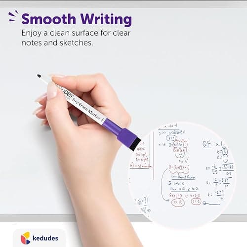 Kedudes Magnetic 8.5’’ x 11’’ Small Dry Erase Whiteboard - Includes 6 Magnetic Dry Erase Markers, Assorted Colors - Small Board for Fridge, Locker, Office, Classroom, Dorm Room thumbnail 3