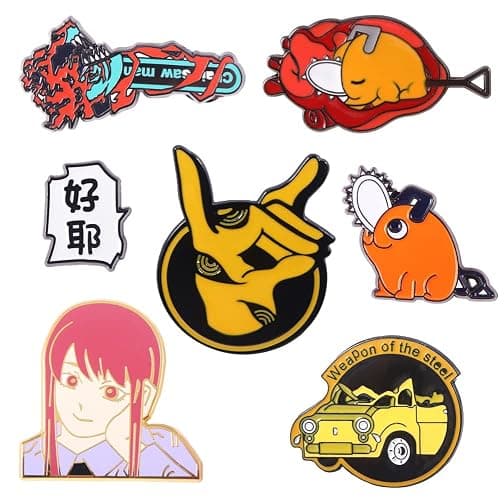 Anime Chainsaw Pochita Brooch Pins - Makima Pochita Cosplay Enamel Pins - Metal Badge Jewelry Accessory for Backpack Clothes Caps thumbnail 7