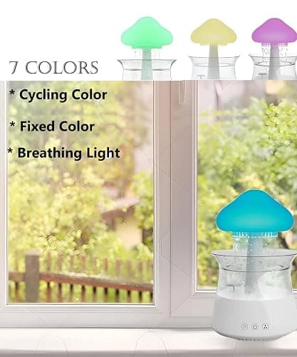 COLORLIFE Rain Cloud Mushroom Humidifier Lamp – Soothing Waterfall Night Light with Rain Sounds, Sleep Aid & Relaxation Desk Lamp, Ideal Gift for Kids, Men, Women – Perfect for Birthday, Holiday thumbnail 5