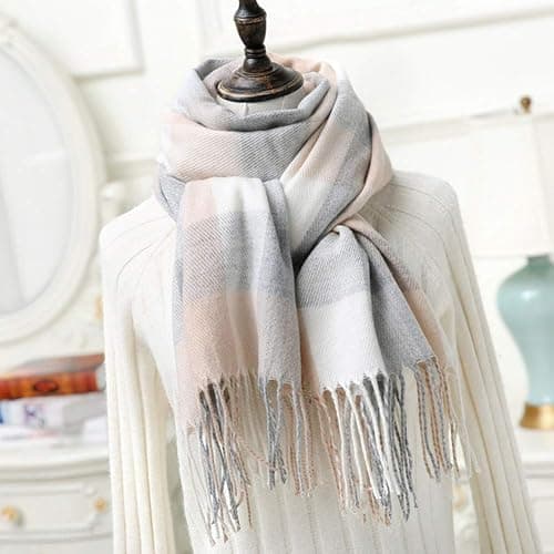 Mocasor Plaid Blanket Scarves for Women, Ladies Fashion Winter Warm Tartan d Long Checked Shawls and Wraps thumbnail 5