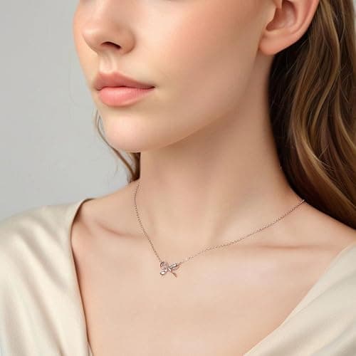 Qings Weihnachten Halskette Damen 925 Sterling Silber Winter Schneeflocke Weihnachtsbaum Rentier Schneemann Dackel Anhänger Kette mit Zirkonia Weihnachtsschmuck Geschenk für Frauen Freundin (45cm) thumbnail 4