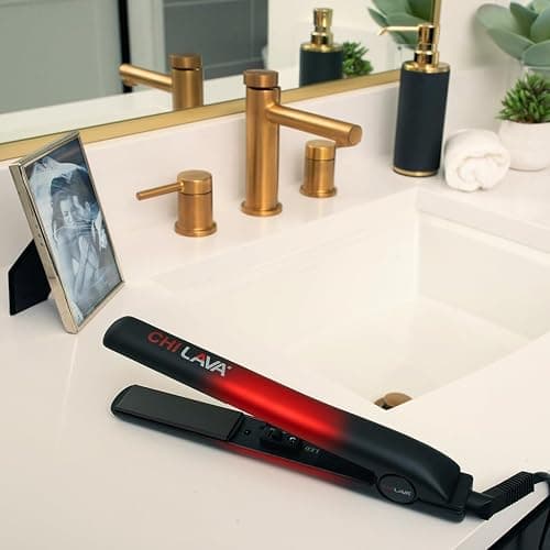 CHI Original Lava Ceramic Flat Iron, Hair Straightener For An Even & Smooth Finish, Lower Temperature, 11 Foot Cord For Convenience, 1" Iron thumbnail 3