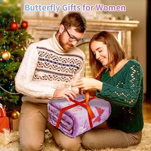 Butterfly Blanket for Women/Girls, Butterfly Gifts for Women Adults, Cute Blankets for Teen Girls, Personalized Blankets for Adults/Kids,Soft Fleece Blanket and Throw,Birthday 40"x 50" thumbnail 7