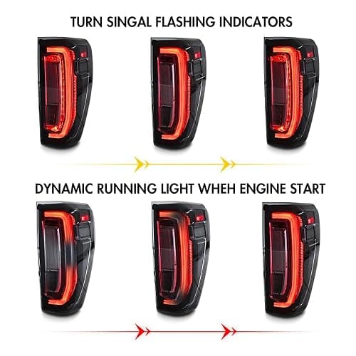 COOLCMP Tail Lights for 2019-2024 GMC Sierra 1500/2500HD/3500HD 4th Gen Taillights Assembly w/Start up Animation Driver & Passenger Side Rear Lamp Smoked(Fit for Factory Halogen&LED Model) thumbnail 3