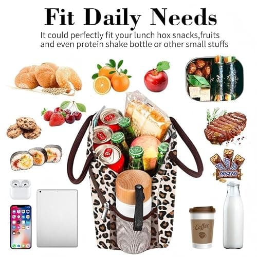Coobiiya Lunch Box Lunch Bag for Women Adults Men, Reusable Cute Lunch bag - Leakproof, Insulated Lunch Box Tote with Large Capacity, Cooler Container for Work/Travel/Office thumbnail 3
